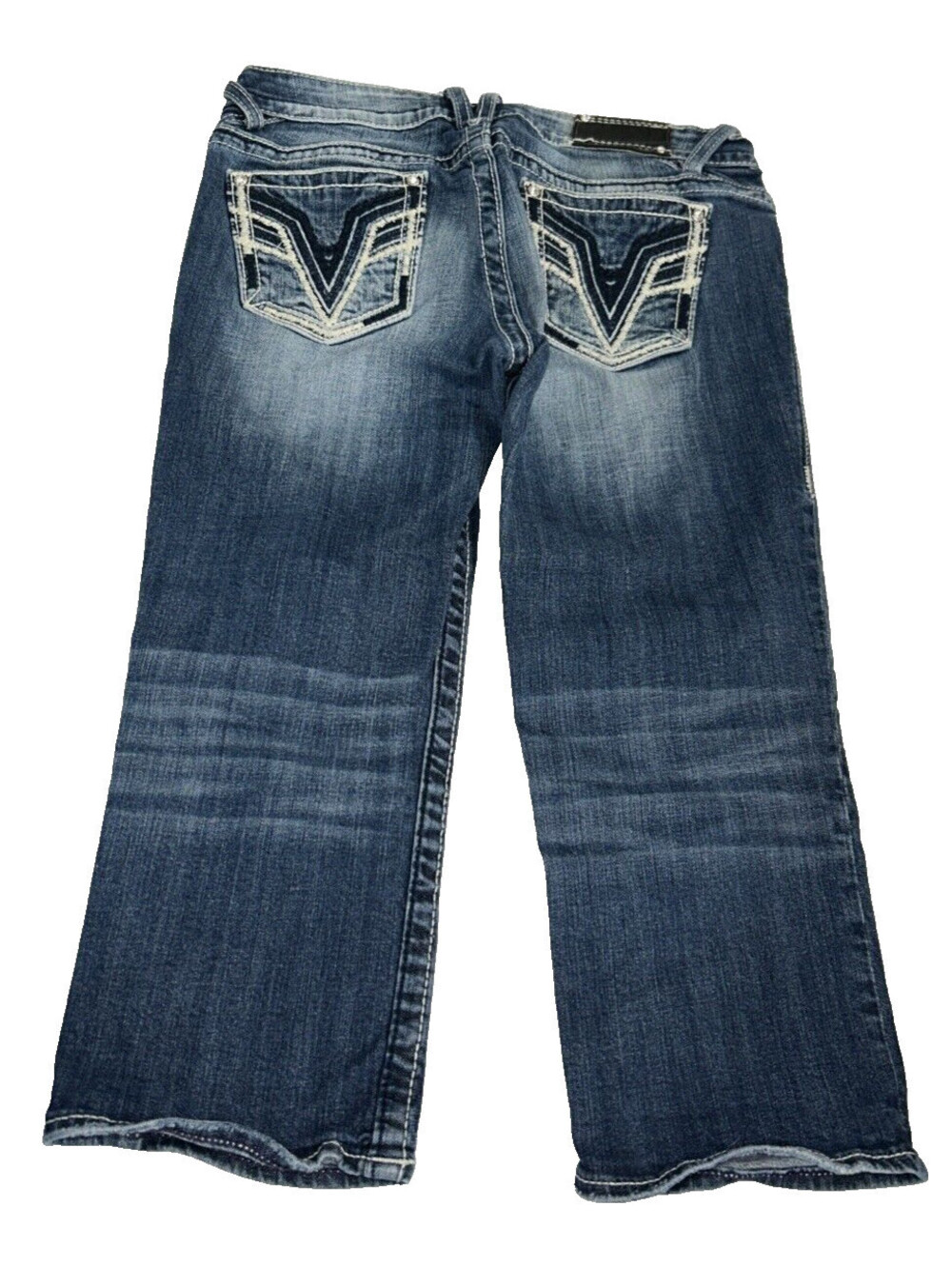 Vigoss the chelsea Capri Womens 7/8 Length 21 Blue Embroidered